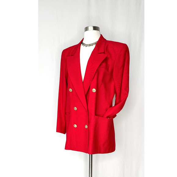 Liz Claiborne Jackets & Blazers - Vintage 90’d Liz Claiborne Red Doube Breast Button Blazer (10P)